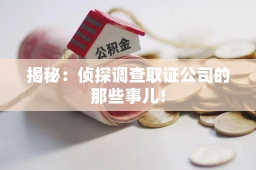 福州揭秘：侦探调查取证公司的那些事儿！