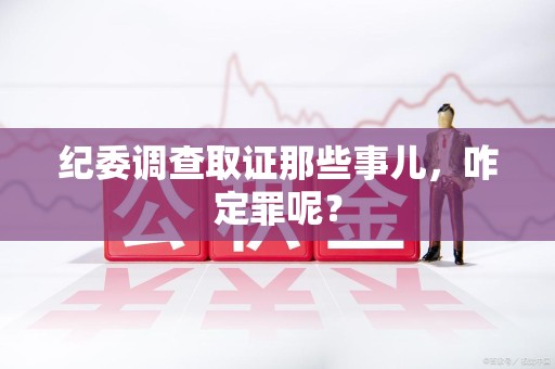 福州纪委调查取证那些事儿，咋定罪呢？
