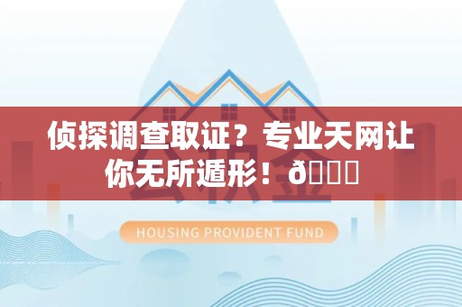 福州侦探调查取证？专业天网让你无所遁形！😎