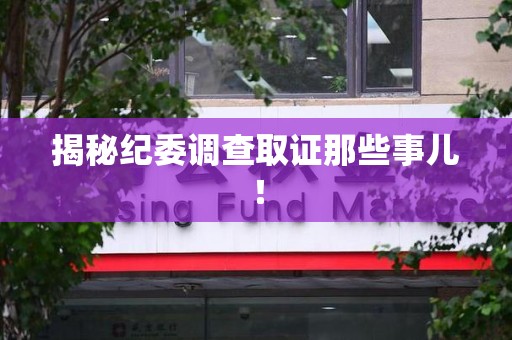 福州揭秘纪委调查取证那些事儿！