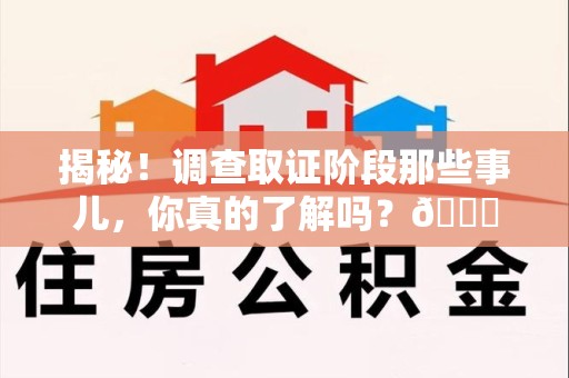 福州揭秘！调查取证阶段那些事儿，你真的了解吗？😎