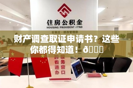 福州财产调查取证申请书？这些你都得知道！😎