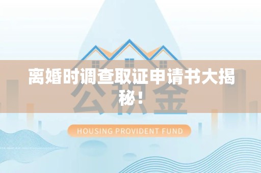 福州离婚时调查取证申请书大揭秘！